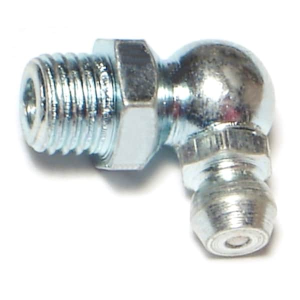 Midwest Fastener 8mm-1.0 x 11mm x 19mm Zinc Plated Steel Fine Thread 90 Degree Angle Grease Fittings 6PK 67166 - main